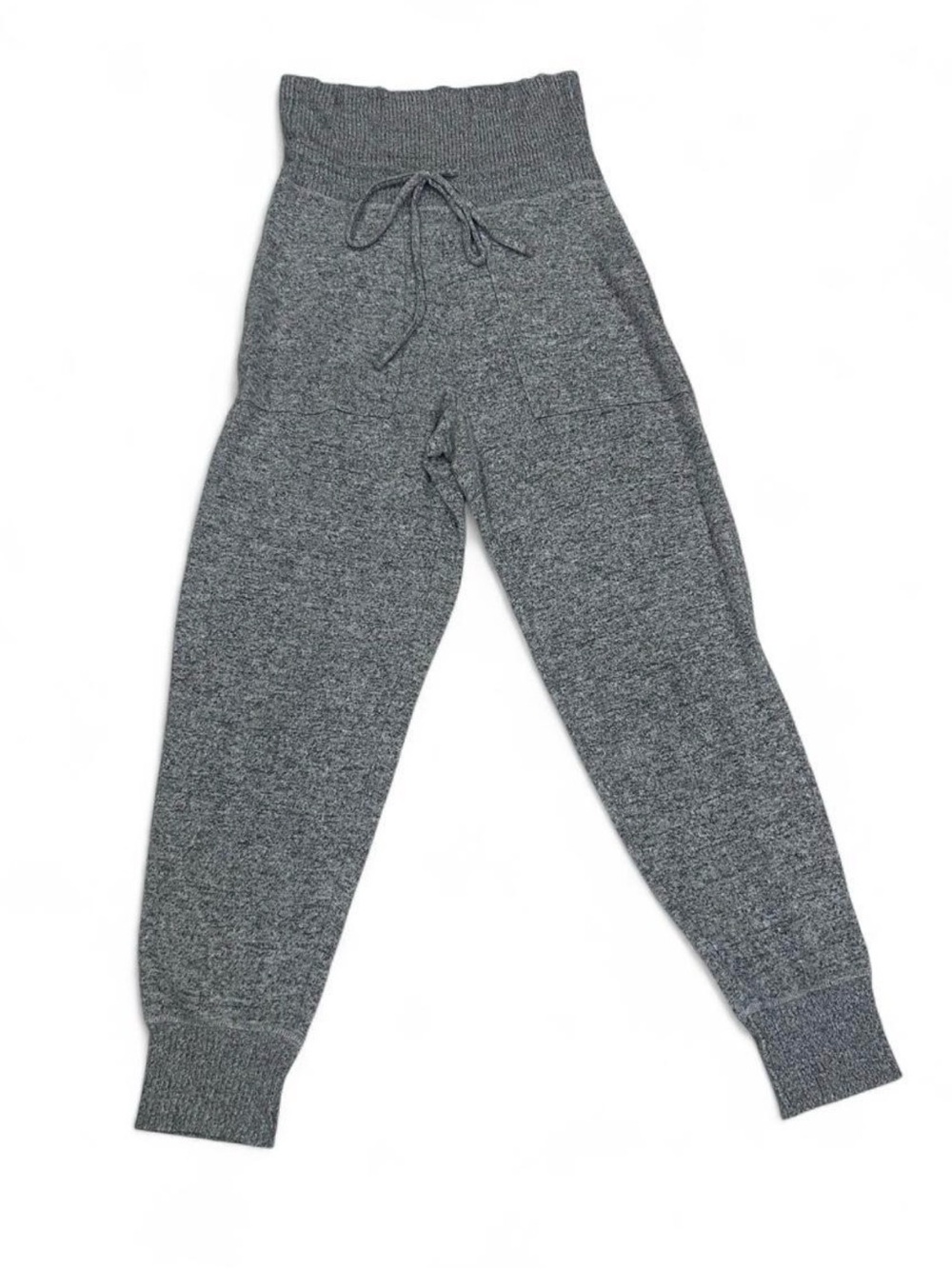 Aerie Gray High Waisted Jogger Pants Size Small Soft Knit Drawstring Lounge